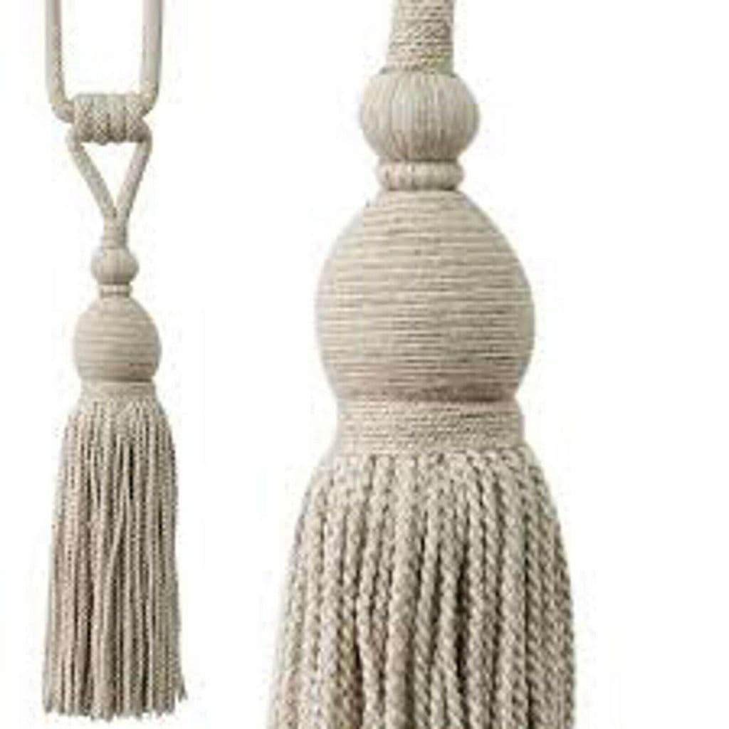 2 Padstow Curtain Tiebacks Driftwood Shabby Natural Large Fabric Tie Backs